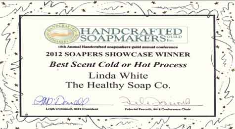 image of certficate for soap maker's award